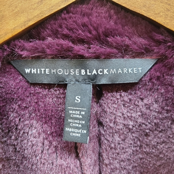 WHBM Shearling Vest in Cabernet Vegan Vest - Picture 5 of 7